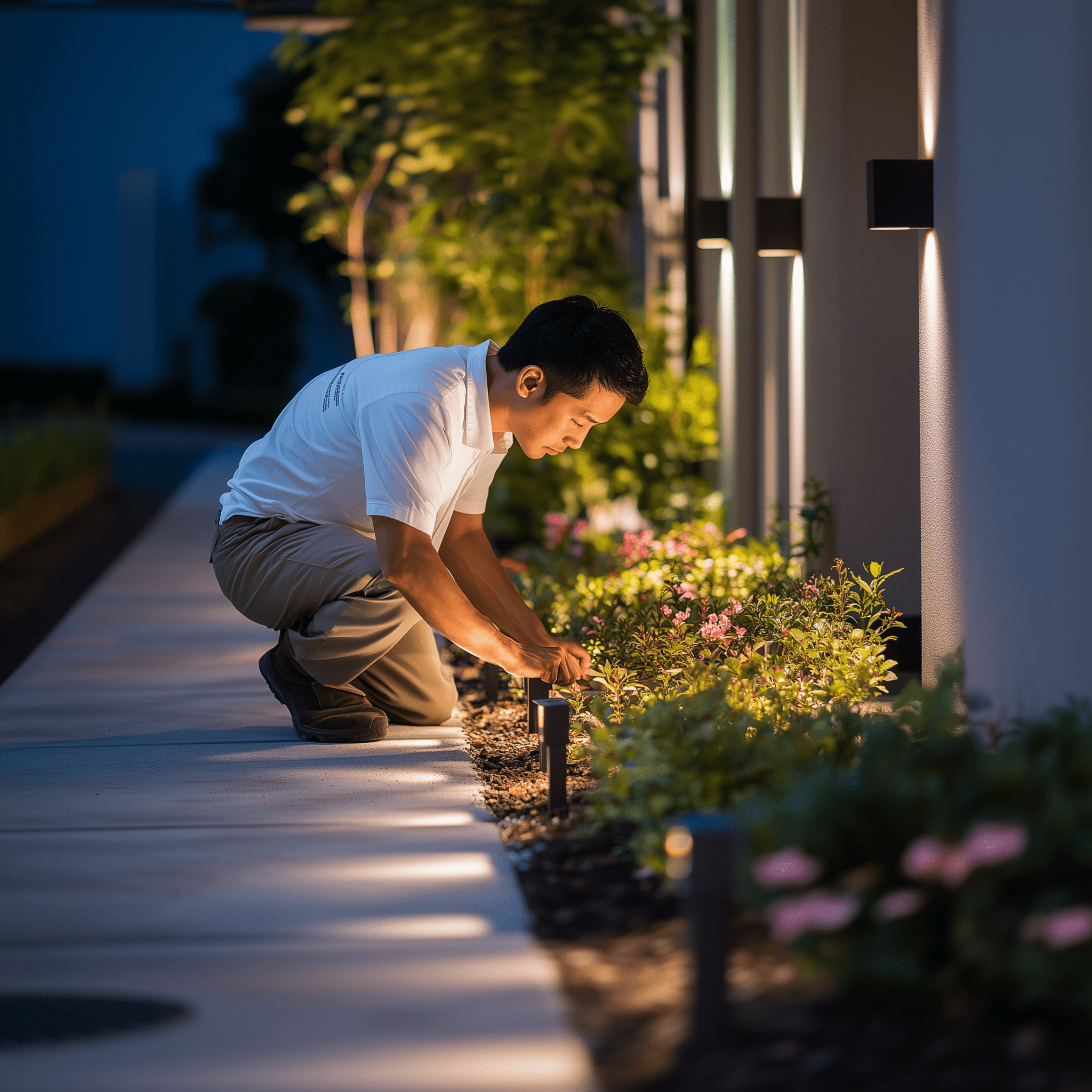 Replacing exterior lighting on a building