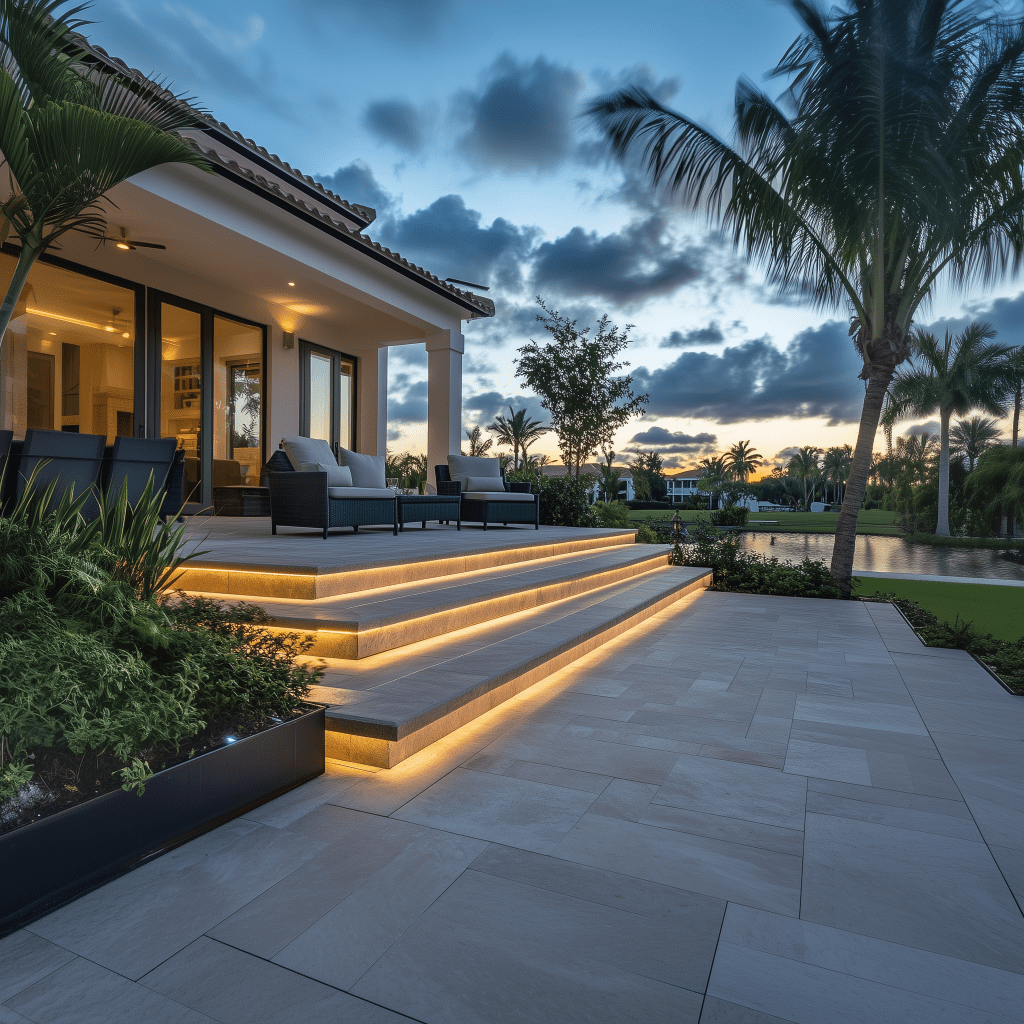 exterior deck and step lighting