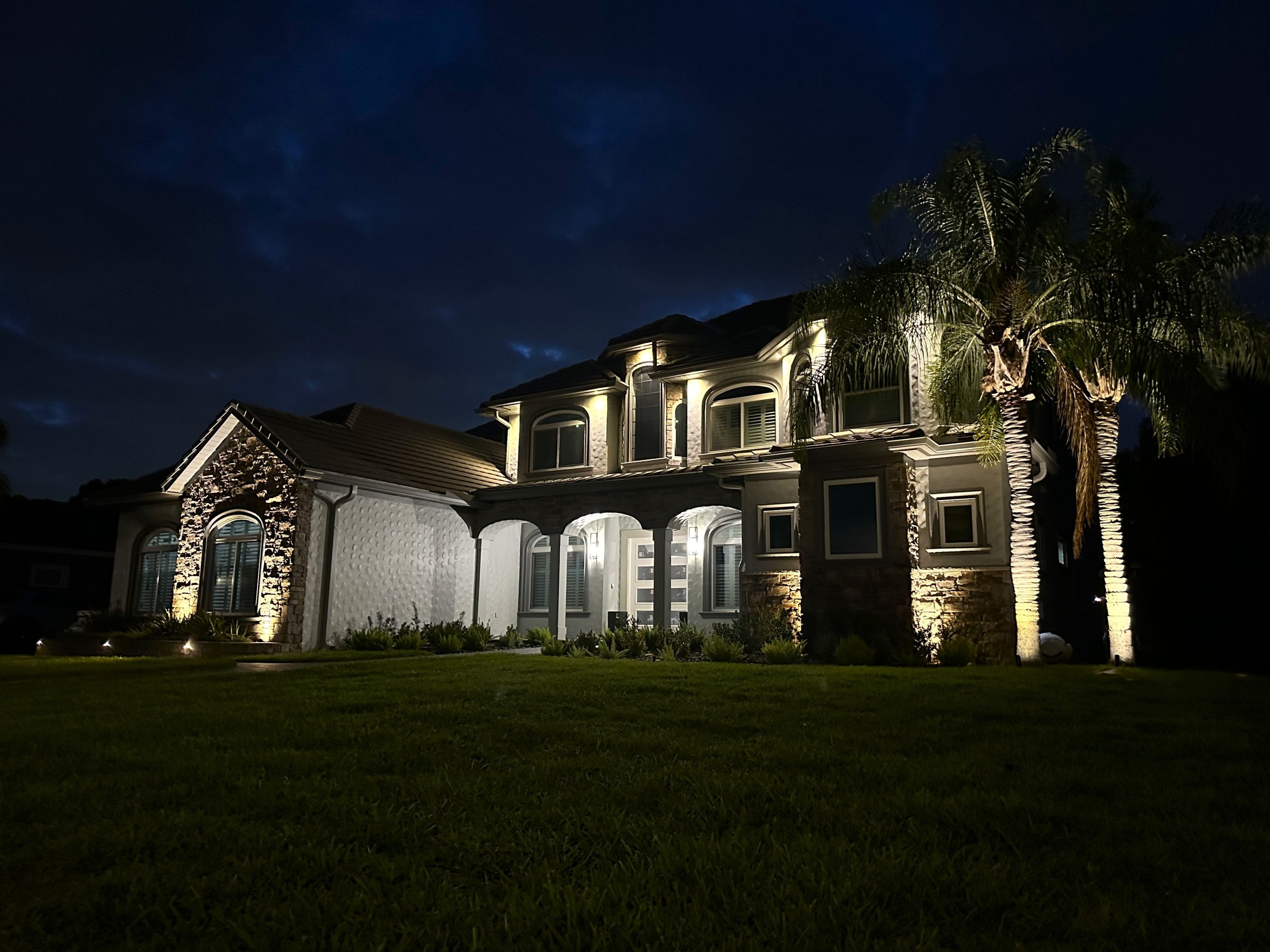 Landscape lighting on home