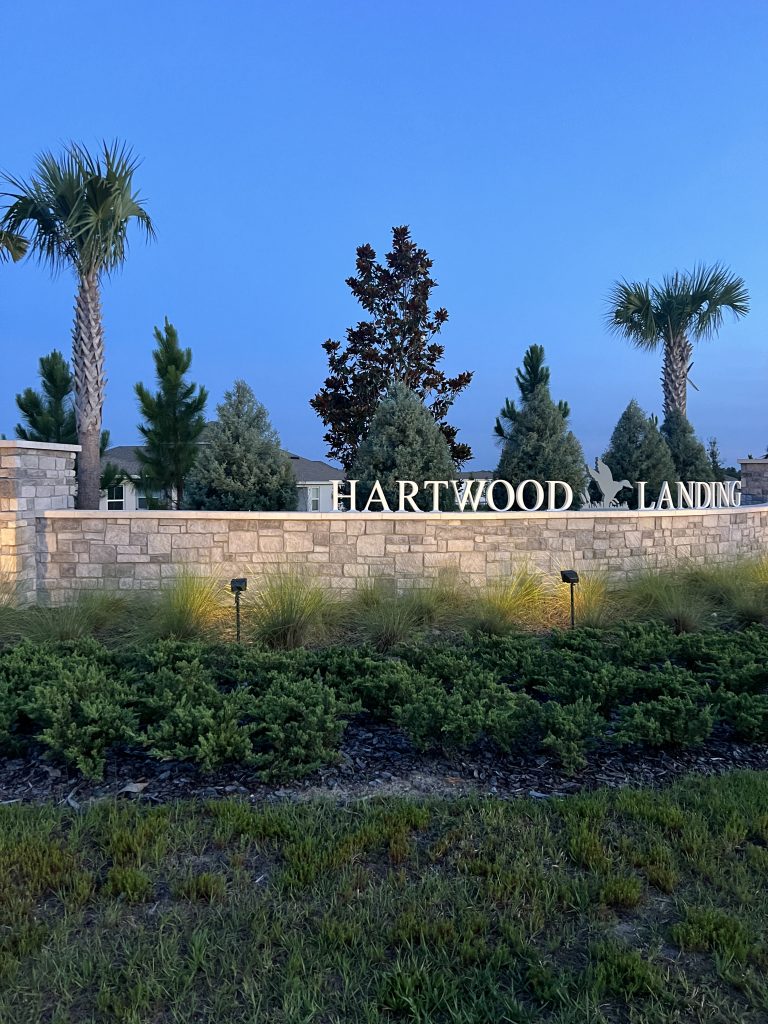 Community sign landscape lighting