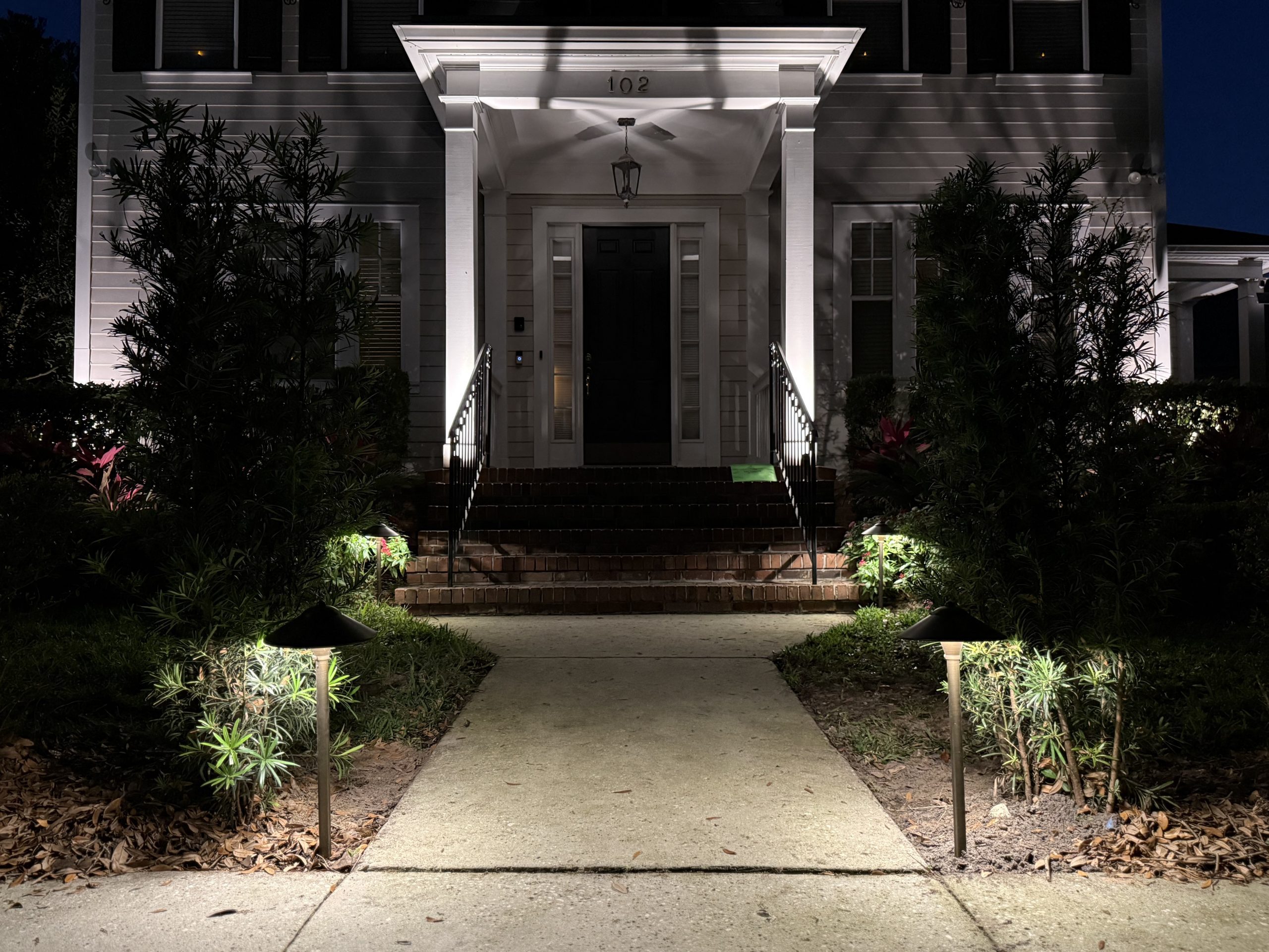 Landscape lighting on home